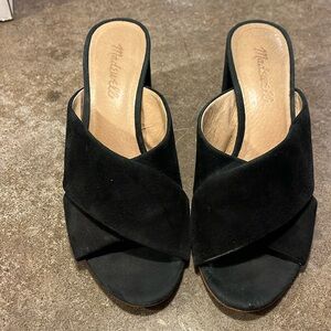 Madewell suede heeled slides. Size 7